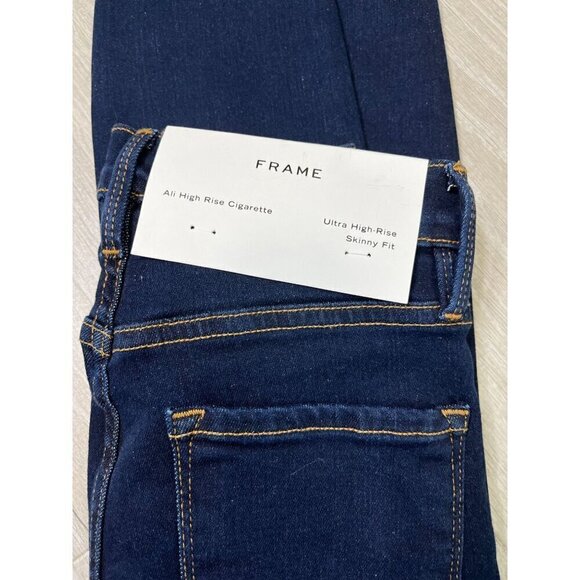Frame Ali High Rise Cigarette Skinny Dark Rise Denim Jeans NWT Sz 26 - Picture 8 of 12